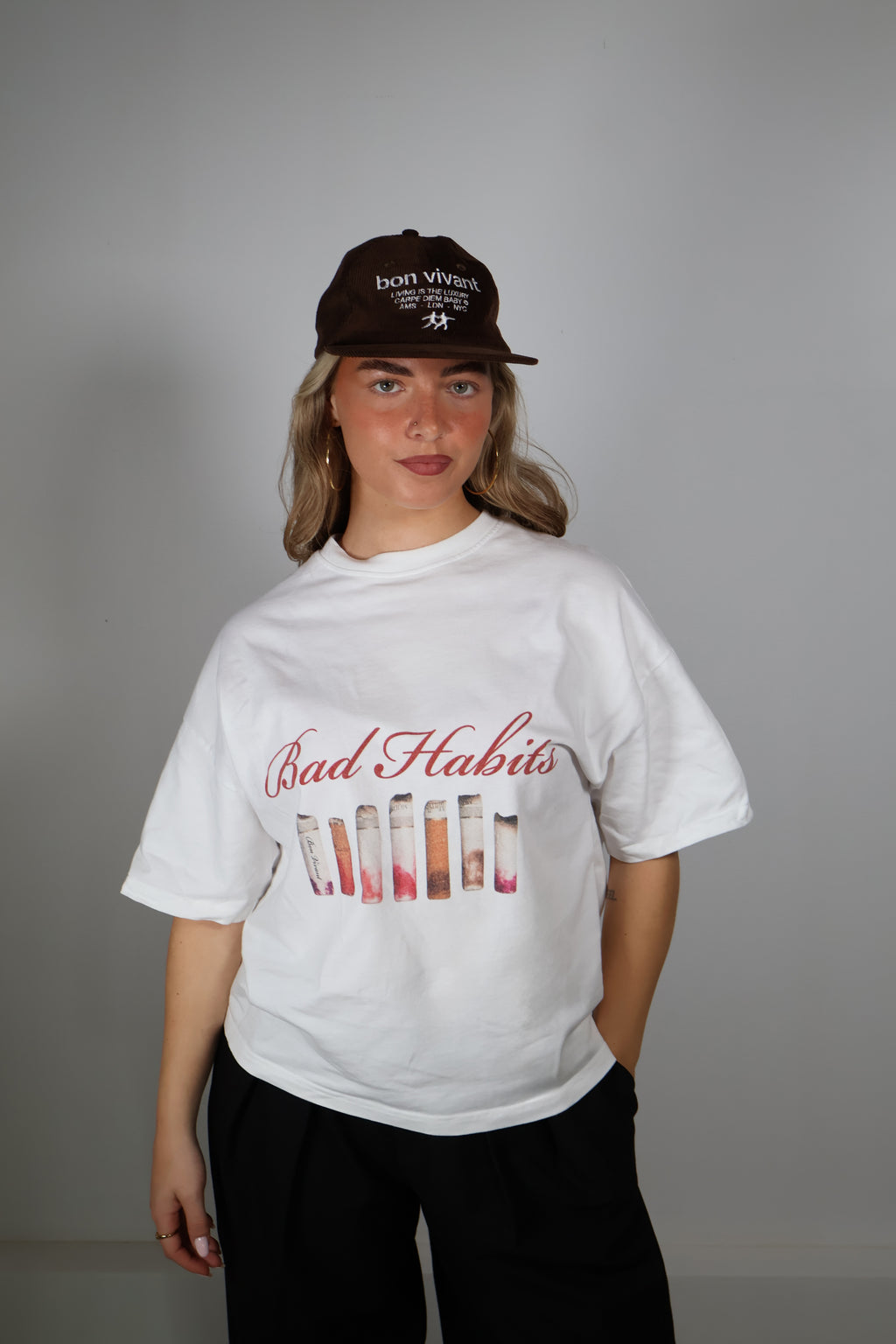Boxy Graphic T-shirt "Bad Habits"