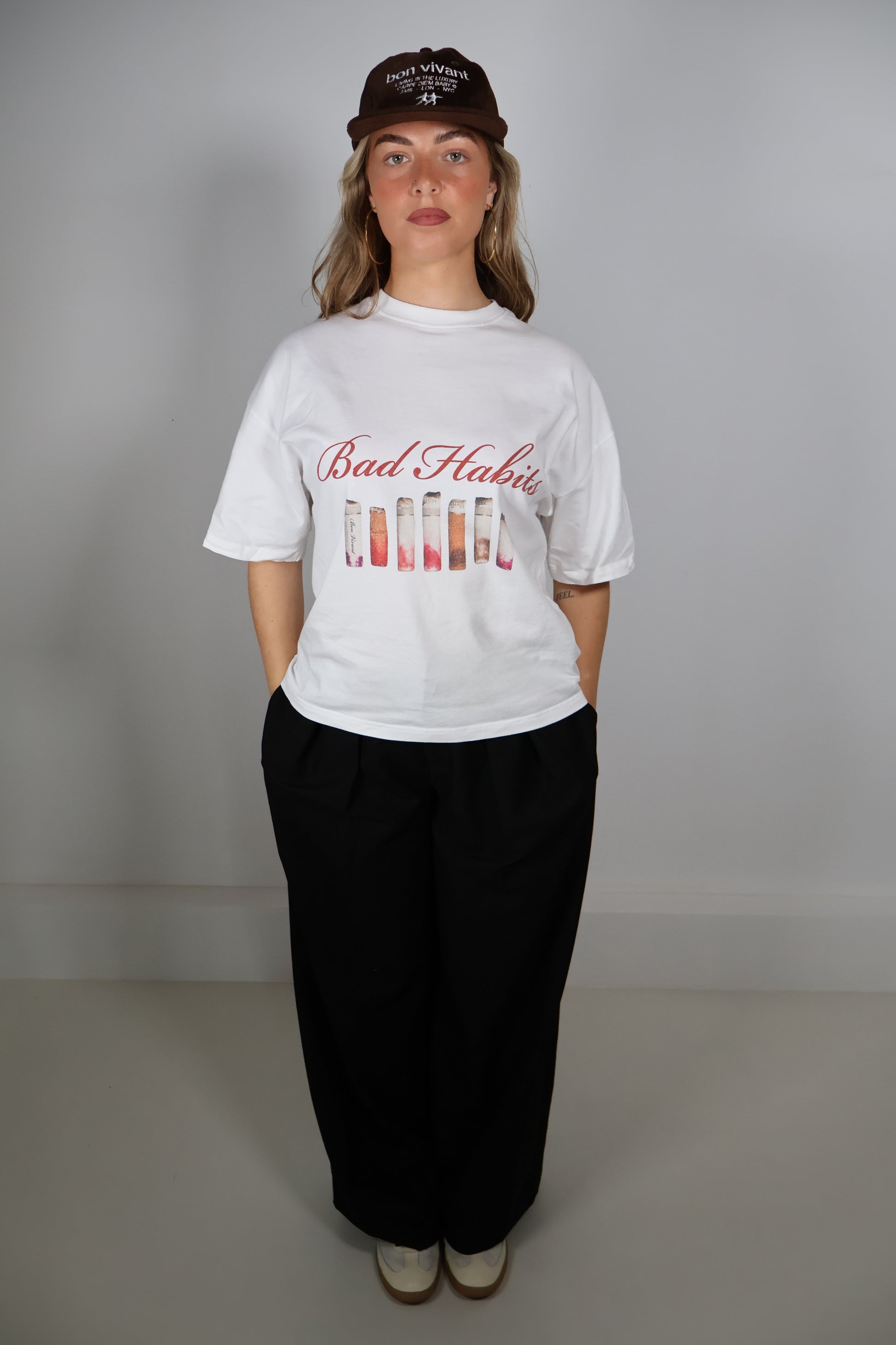 Boxy Graphic T-shirt "Bad Habits"