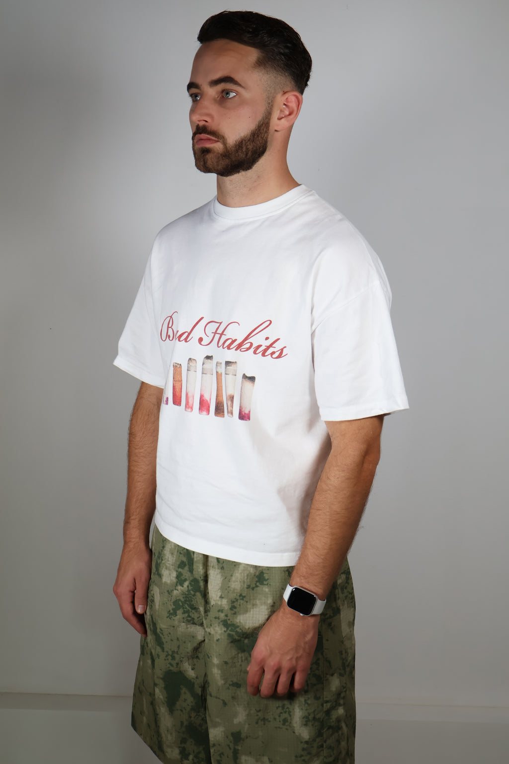 Boxy Graphic T-shirt "Bad Habits"