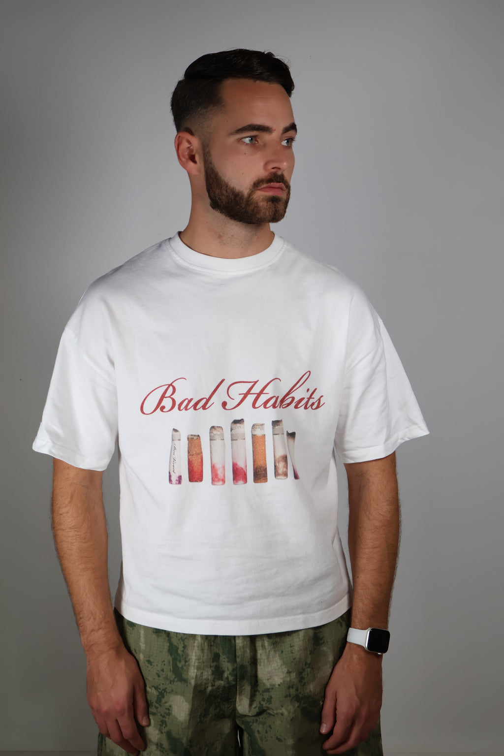 Boxy Graphic T-shirt "Bad Habits"